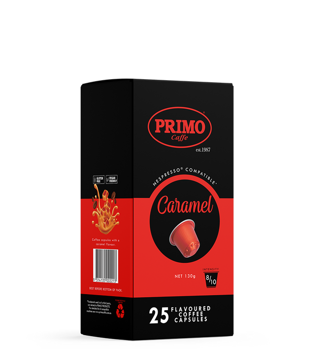 Caramel flavoured coffee pods