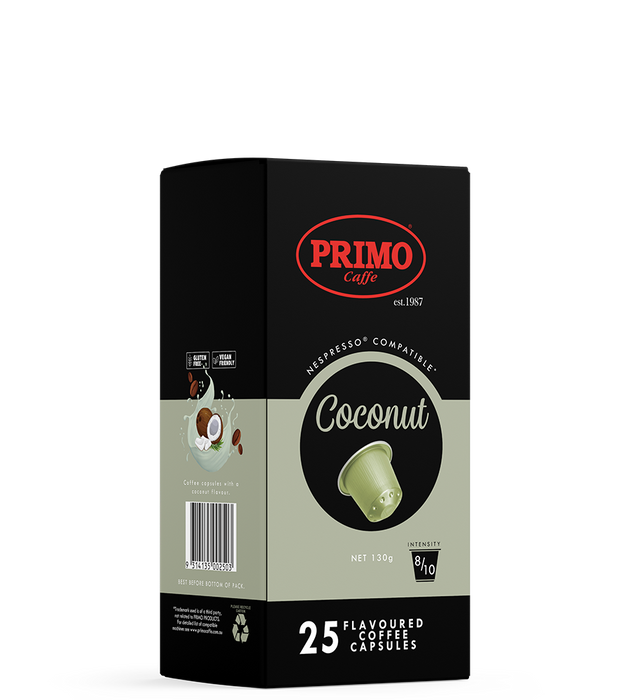 Coconut flavoured coffee pods