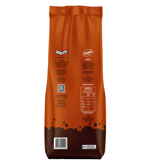 Primo Hot Chocolate back of pack