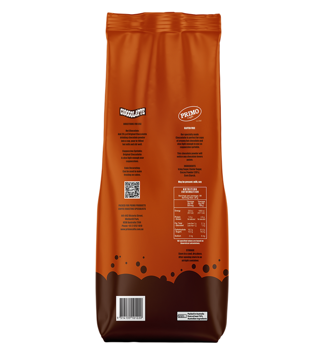 Primo Hot Chocolate back of pack
