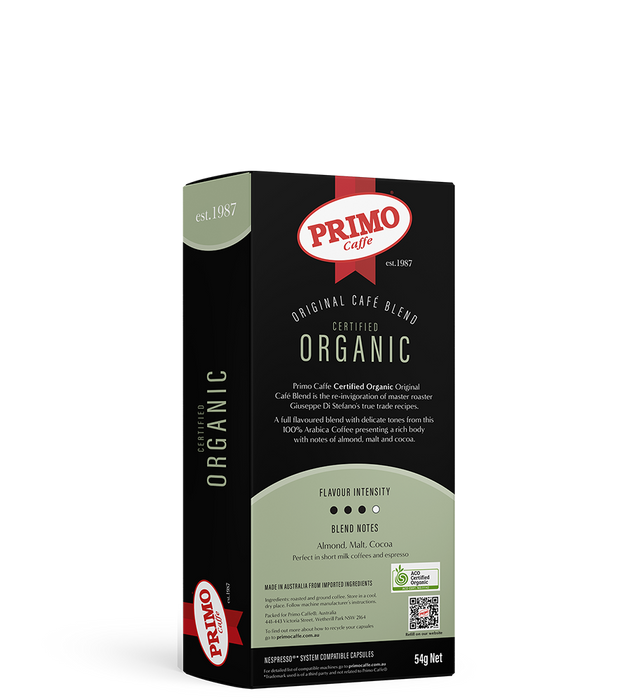 Organic  Nespresso Compatible Coffee Pods back of pack