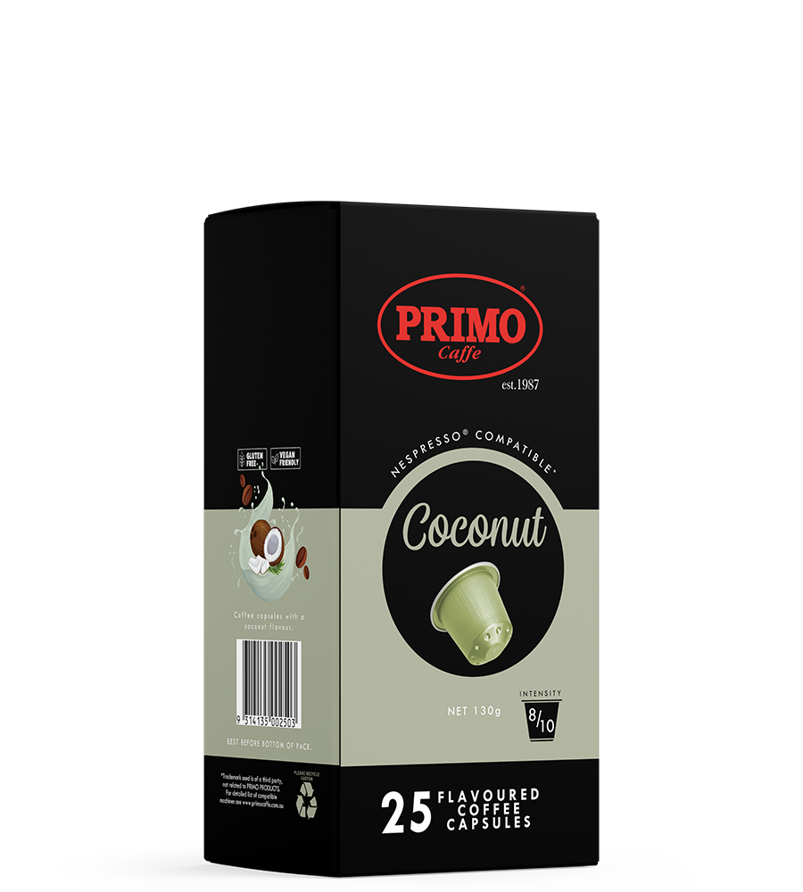 Coconut flavoured coffee pods 