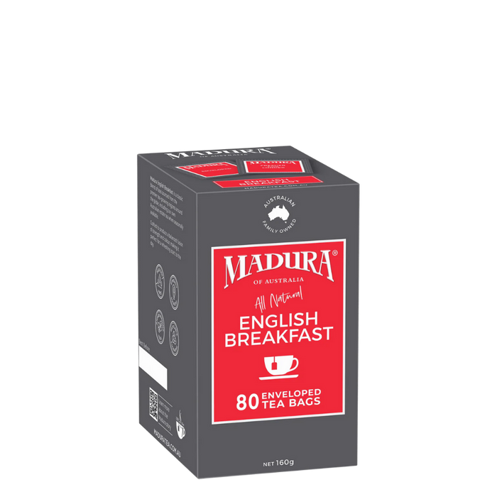 Madura Enveloped English Breakfast Tea Bags 80 Pack