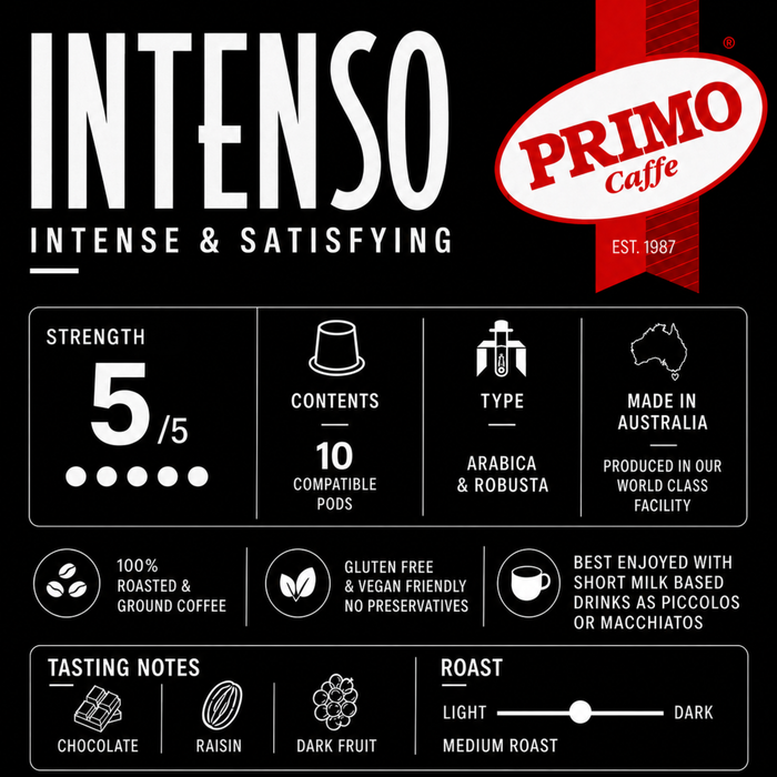 Primo Intenso Purple Coffee Pods 10/Box