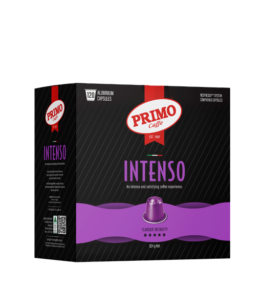 Primo Intenso Nespresso compatible coffee pods, bulk 120 pack – strong Italian blend 