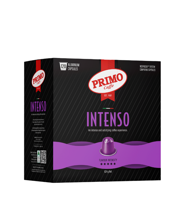 Primo Intenso Nespresso compatible coffee pods, bulk 120 pack – strong Italian blend 
