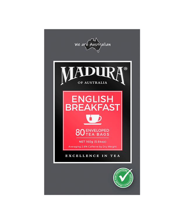 Madura Enveloped English Breakfast Tea Bags 80 Pack